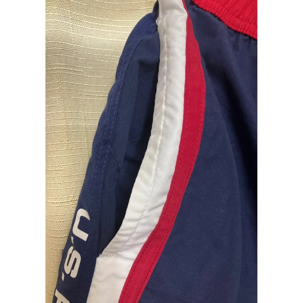 U.S. Polo Assn Swim Trunks Mens XL Navy Blue New Side Stripe UPF 50 Shorts